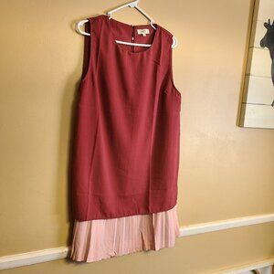 NWT HAYDEN WOMENS DRESS TOP W PINK PLEATES ON BOTTOM SIZE LARGE